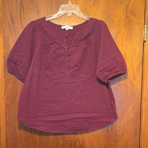 LOFT Deep Burgundy Blouse